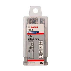 Bosch 5.30 x 86 mm HSS Metal Drill Bits (Pack of 10 Pcs), 2 608 585 492