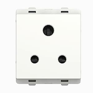 Schneider Electric Livia 6 Amp 3 Pin Socket Outlet With Shutter (Pack of 10 Pcs), P2005NS