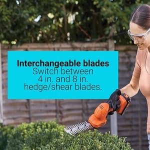 Black+Decker 20V Cordless 2 In 1 Shear Shrubber Kit, BCSS20D1-B1