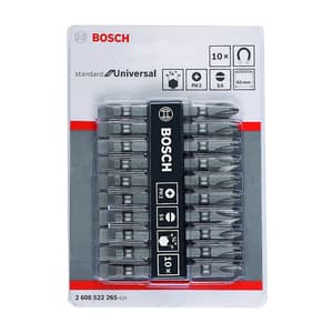Bosch 6 mm (Flat) x PH2 (Phillips) x 65 mm (Length) Universal Double Ended Screwdriver Bits (Pack of 10 Pcs), 2 608 522 265