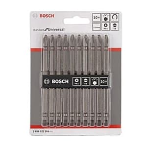 Bosch 6 mm (Flat) x PH2 (Phillips) x 110 mm (Length) Universal Double Ended Screwdriver Bits (Pack of 10 Pcs), 2 608 522 266