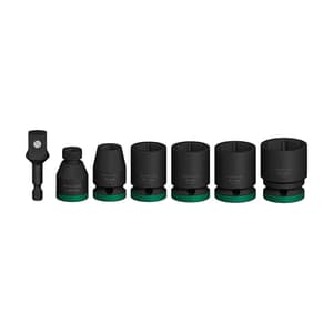 Bosch 7 Pcs 1/2 Inch Sq. Drive PRO Standard Impact Socket Set with Adapter, 2 608 003 032