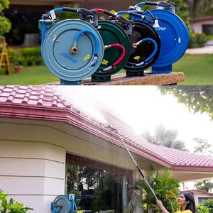 Zephyr 15 Mtr / 13 mm Heavy-Duty Auto-Retractable Water & Garden Hose Reel with 8-Mode Water Spray Gun, ZWR1315HD