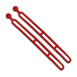 BluBird 16 inch Heavy Duty Expandable Rapid Tie Adjustable Strap / Indoor Outdoor Ball Ties Cord - Red (Pack of 2 Pcs), BBRT01-RD