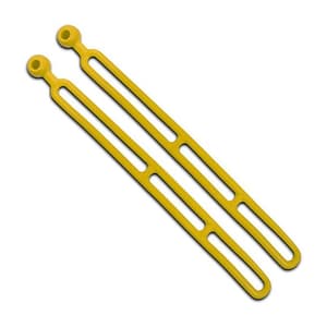 BluBird 16 inch Heavy Duty Expandable Rapid Tie Adjustable Strap / Indoor Outdoor Ball Ties Cord - Yellow (Pack of 2 Pcs), BBRT01-YL