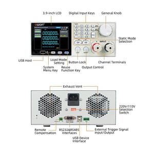 Owon 0 - 150V / 0 - 20A Programmable DC Electronic Load Tester, OEL 8511