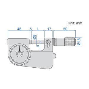 Insize 0 - 25 mm Indicating Micrometer, 3332-25B