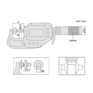 Insize 125 - 150 mm High Precision Digital Disk Micrometer / Snap Gages, 3353-150WL