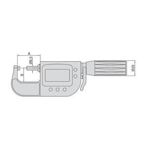 Insize 0 - 25 mm Digital Micrometer with Data Interface, 3358-25