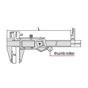 Insize 150 mm / 6 inch Stainless Steel with Carbide Tipped Lower Jaw Digital Caliper, 1110-150 B