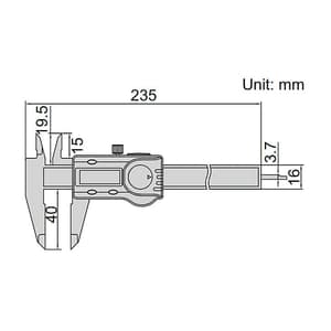 Insize 150 mm / 6 inch Plastic Digital Caliper, 1139-150