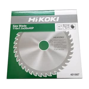 HiKoki 4 inch / 110 mm TCT Circular Saw Blade For Wood (40 Teeth), 401987Z