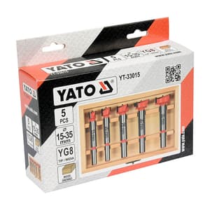 Yato 15 - 35 mm Forstner Drill Bits Set (5 Pcs), YT-33015