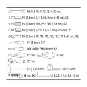 Yato 44 Pcs Tool Set, YT-39280