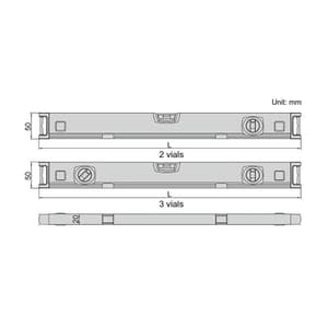Insize 100 cm Aluminium Levels, 4914-1000