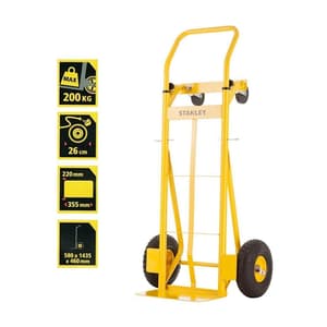 Stanley 200 Kg Load Capacity 2 in 1 Steel Multi Truck (Hand Truck), SXWT-MT519