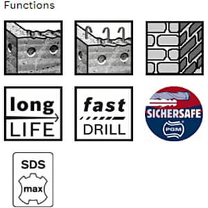 Bosch 38 x 400 x 520 mm SDS Max-7 Hammer Drill Bits, 2 608 586 800