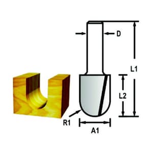 Makita 6.00 mm Router Bit (Round Nose Bit), D-47818