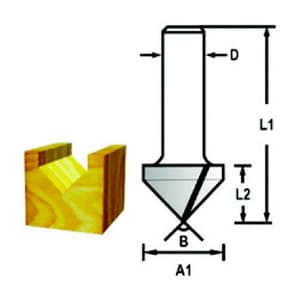 Makita 6.00 mm Router Bit (V Groove Bit), D-47868