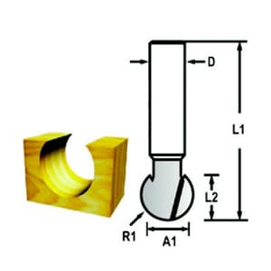Makita 8.00 mm Router Bit (Ball Groove Bit), D-48119