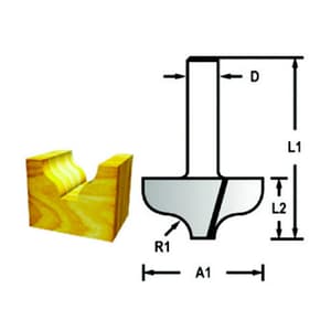 Makita 8.00 mm Router Bit (Ogee Bit), D-48197
