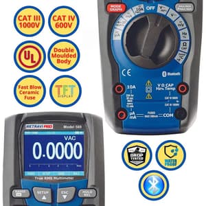 Metravi 50000 Counts / 1000 V AC / DC Digital TRMS Multimeter with Bluetooth Wireless Connectivity, PRO 589