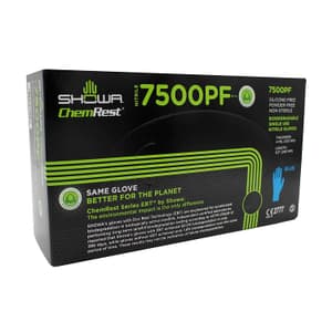 Showa 4 Mil Powder Free Disposable Nitrile Gloves (50 Pairs), 7500 PF