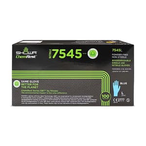 Showa 4 Mil Powder Free Disposable Nitrile Gloves (50 Pairs), 7545 EBT