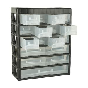 Black+Decker 17 Drawers Large Portable Cabinet For Multi-Purpose Home / Tool Storage With Carry Handle, BDST73827-8