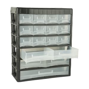Black+Decker 17 Drawers Large Portable Cabinet For Multi-Purpose Home / Tool Storage With Carry Handle, BDST73827-8