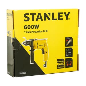 Stanley 13mm 600W Impact Hammer Drill Machine For Drilling Wood, Steel & Masonry, SDH600-IN