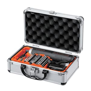 Black+Decker 4V / 6.35mm Li-ion Cordless Screwdriver With E-Clutch & Intelligent Torque System (Pack of 27 Pcs) Accessories, BD40K27-IN