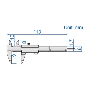Insize 0 - 70 mm Mini Vernier Caliper, 1204-70