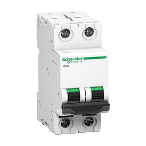 Schneider Electric 6 Amp AC Miniature Circuit Breakers - xC60 (2 Pole & C Curve), A9N2P06C