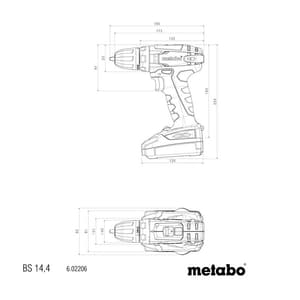 Metabo 14.4V / 2 x 2 Ah Li-ion Drill Driver (Cordless), BS 14.4