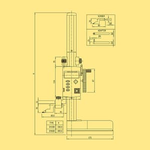 Baker 1000 mm / 40 inch Digital Height Gauge, DH1000