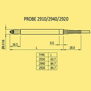 Baker 4.5 mm Half - Bridge Type Electronic Axial Probe, 2940