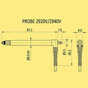Baker 4.5 mm Half - Bridge Type Electronic Vaccum Retract Axial Probe, 2940 V