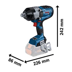 Bosch 18V / 3/4 Inch Sq. Drive Cordless Brushless Professional Impact Wrench (Bare Tool), GDS 18V-1600 HC