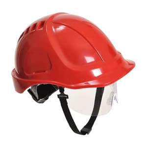 Portwest Endurance Plus Visor Safety Helmet (Red), PW54 
