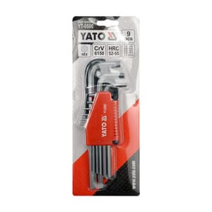 Yato 1.5 mm - 10 mm Hex Key Set CRV (9 Pcs), YT-0500