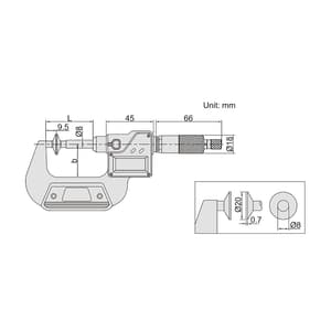 Insize 25 - 50 mm Digital Non-Rotating Spindle Disk Micrometer, 3594-50A