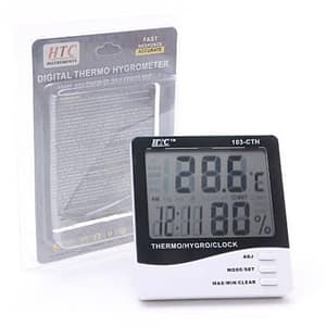 HTC -50°C to 70°C Hygro Thermometer with Clock & Large 2 Line LCD Display, 103-CTH