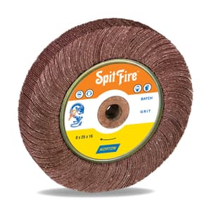 Norton Spitfire 150 x 25 mm / 120 Grit Flap Wheels With Wooden Bush (Pack Of 5 Pcs), FA15