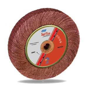 Norton Spitfire 150 x 25 x 16 mm / 80 Grit Xtreme Flap Wheels With Wooden Bush (Pack Of 20 Pcs), FWX14