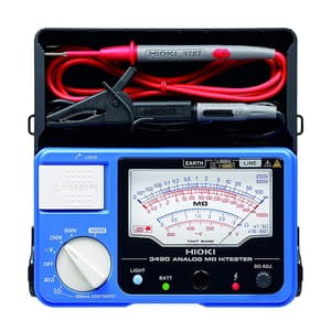 Hioki 250V - 1000V 3-Range Analog Insulation Tester With Continuity Check, 3490