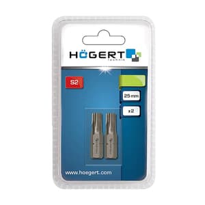 Hogert T20 x 25 mm Torx Screwdriver Bit (Pack of 2 Pcs), HT1S363