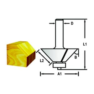 Makita 12 mm Router Bit (Chamfer Bit), D-68753