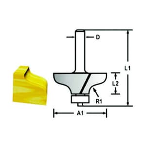 Makita 8.00 mm Router Bit (Ogee Bit - With Bearing), D-48789