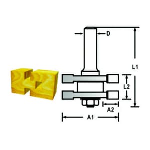 Makita 12 mm Router Bit (Tongue & Groove Assembly), D-48935